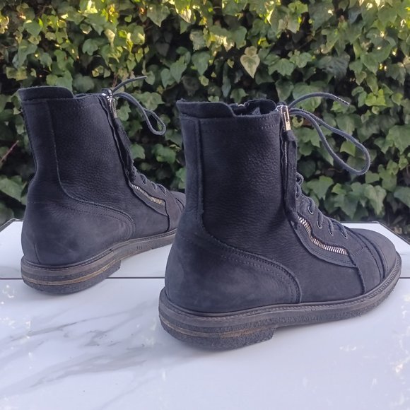 All SAINTS Dual Zipper Suede Combat Boots Men's Size 45 Black MSRP $285 - Picture 6 of 11